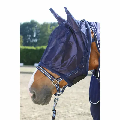 Produktbild von Pfiff Fliegengesichtsmaske für Pferde - blau Pony