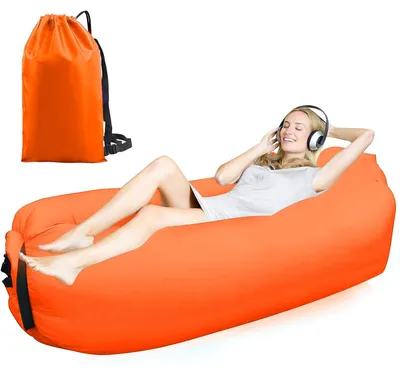 Produktbild von Aufblasbarer Luftsitzsack M, für Camping, orange, tragbar