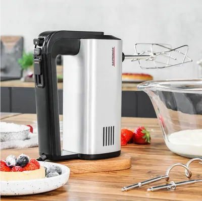 Produktbild von Gastroback Design Handmixer Pro, 0,8 l, Schwarz, Silber, Schlagen, Mischung, Kotelett, Schneiden, Mixen, 1,45 m, Duralumin, 500 W