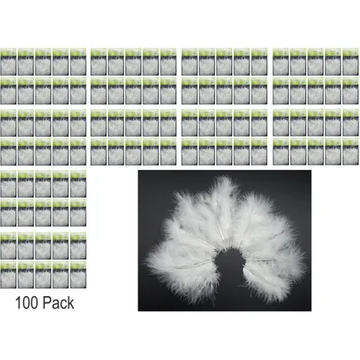 Produktbild von 100-Pack Weiße Federn zum Basteln und Schmücken (6-10cm)