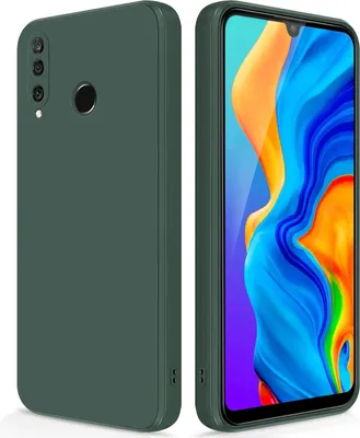 Produktbild von Silikon Hülle für Huawei P30 Lite Flüssigsilikon Dünn Gel Gummi Matt Kratzfeste Schutzhülle Nachtgrün