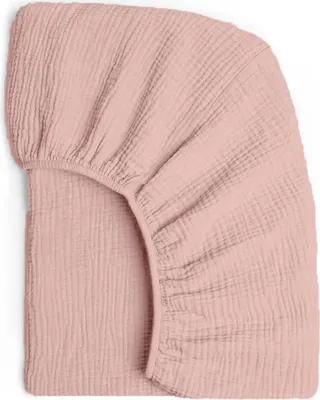 Produktbild von Muminky | Spannbettlaken für Kinderbetten 60x120cm - Musselin-Baumwolle - Rosa - Atmungsaktiv und Hypoallergen