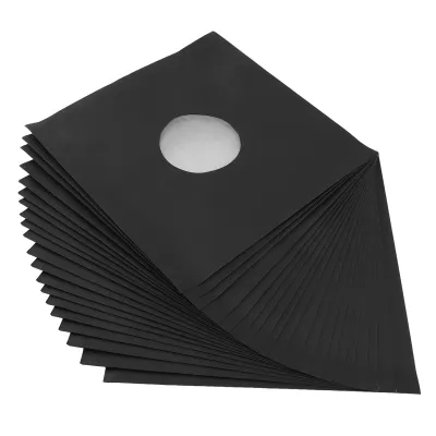 Zdjęcie produktu dla 20 sztuk 12-calowych okładek na płyty gramofonowe z papieru pakowego, matowo-czarne, karton o grubości 350 g/m², okładki ochronne na płyty gramofonowe 33 obr./min.