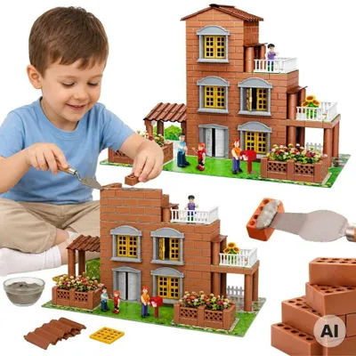 Obrázok produktu pre WOOPIE Súprava na stavanie "Vila z tehál", 454 prvkov. Malý architekt