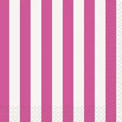 Produktbild von 16 kleine Servietten pinke Streifen