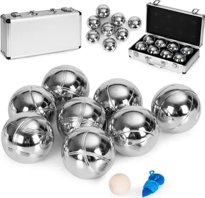 Immagine prodotto di Set di bocce da bocce, 8 palline in acciaio cromato + custodia