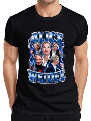 Productafbeelding van Alice Weidel, AfD, patriottisme, Duitsland, statement, sarcasme, moed, heren T-shirt, zwart, 3XL