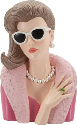 Image de Mauro Ferretti Figurine Femme Parisienne 18x12x28 cm rose