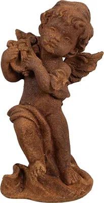 Zdjęcie produktu dla Clayre & Eef figurka dekoracyjna anioł 14 cm brązowy polyresin