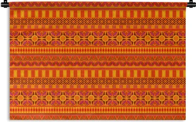 Produktbild von MuchoWow® Wandteppich Wandbehang Muster - Orange - Sonne 120x80 cm Tapisserie Dekoration Wandtuch - Wanddekorationen - Wandtücher