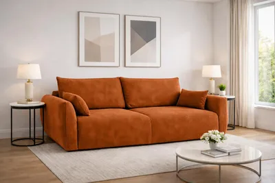 Produktbild von Kaiser Möbel Sofa mit Schlaffunktion und Bettkasten, Veloursstoff Salvador, Braun, Zephira