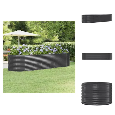 Obrázok produktu pre vidaXL Zvýšený záhon z práškovej ocele 322x100x68 cm antracit - Kvetináče a sadenice