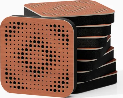 Obrázek produktu pro balení 8 kusů - Mini akustický panel s tlumením zvuku | 23 x 23 cm | Barva: (třešňově červená, ELYSIUM)