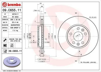 Immagine prodotto di 2x Disco freno BREMBO 09.C655.11 per RENAULT Megane IV Grandtour (K9A/M/N_)