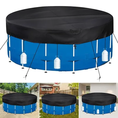 Image de Couverture de piscine ronde, diamètre 564 cm, tissu 420D, pour piscines de diamètre 500-560 cm, avec cordon de traction