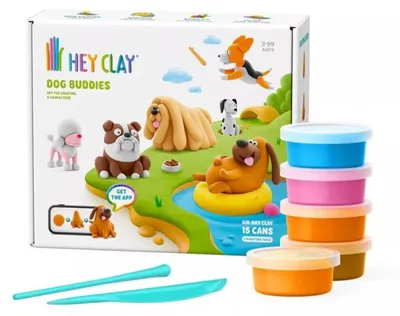 Zdjęcie produktu dla Hey Clay Masa plastyczna Psi przyjaciele 15 sztuk