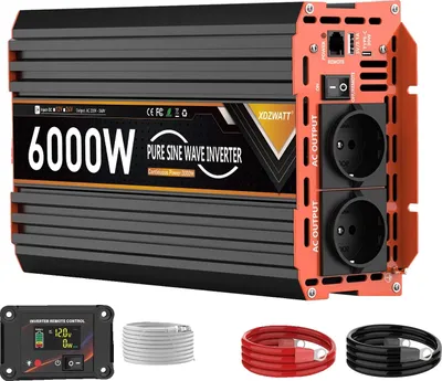 Produktbild von Wechselrichter, reine Sinuswelle, hohe Effizienz, Sicherheitsmerkmale, 12V 6000W