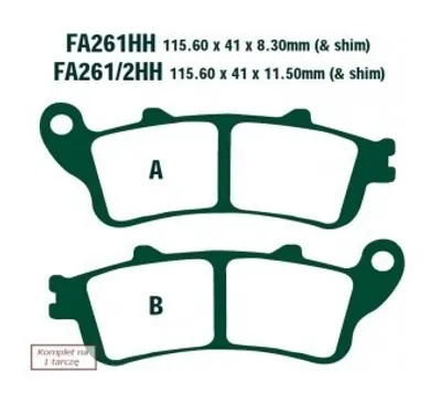Produktbild von EBC Brakes Bremsbeläge Satz Bremsklötze für HONDA MOTORCYCLES GL FA261/2HH