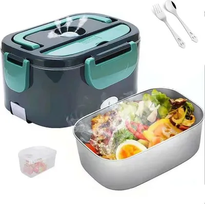 Image de Boîte à lunch électrique - Chauffe-plat - 1,5 l, 60 W, étanche, pour la voiture et la maison, prise UE - Orange
