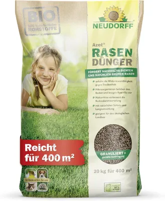 Rasen Dünger Bio 20kg 400m² haustierfreundlich, grüner dichter Rasen, landbaugeeignet, granuliert