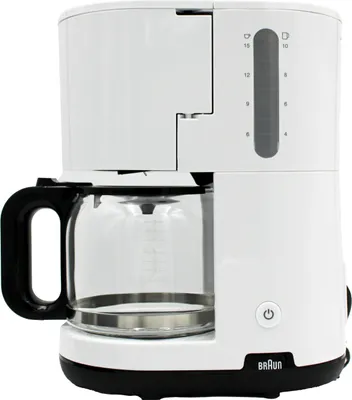 Produktbild von Braun Serie 1 KF1100 Filterkaffeemaschine für 10 Tassen, 1000 W, weiß