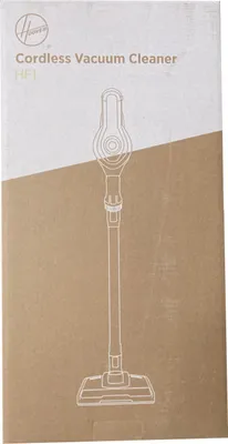 A line drawing of a cordless vacuum cleaner on a cardboard box.