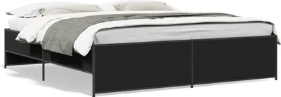 Produktbild von vidaXL Bettgestell Schwarz 180x200 cm Holzwerkstoff und Metall