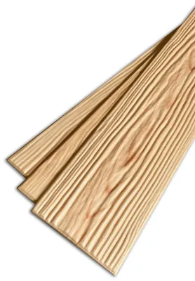 Three wooden planks with a visible wood grain texture are arranged diagonally against a white background.