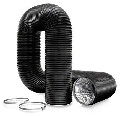 Produktbild von PVC Auslautschlauch 150 mm, 3 Meter, mit 2 Edelstahlschlauchklemmen, für Lüftung