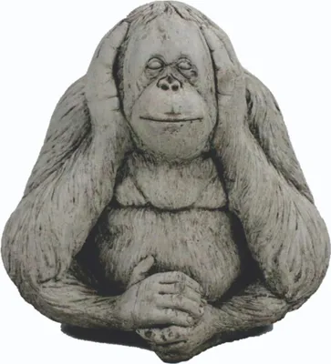 Produktbild von Kretakotta Affe Orang-Utan "nichts hören" Antiksteinguss H ca. 23 cm | KK-1209