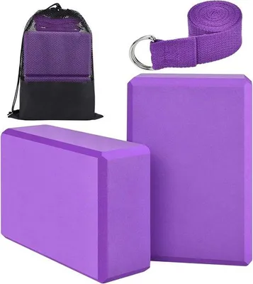 Produktbild von Famanu Yogablöcke Set mit Riemen und Tasche für Yoga, Pilates und Stretching