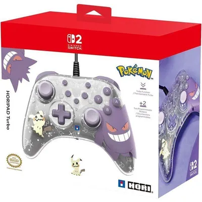 Obrázok produktu pre Hori HORIPAD Turbo, Gamepad, Nintendo Switch 2, Nintendo Switch OLED, D-pad, Smerové tlačidlá, Tlačidlo domov, Tlačidlo turbo, Kábel, Čierna, 3 m