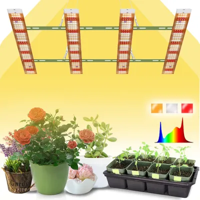 Produktbild von 4 Stück 160W Pflanzenlampe LED Vollspektrum Grow Lampe Wachstumslampen für Pflanzen, 56.7CM LED Pflanzenlicht für Zimmerpflanzen Gemüse Aussaat