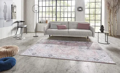 Zdjęcie produktu dla Stary dywan w orientalnym stylu - 80 x 150 cm, kolor różowy