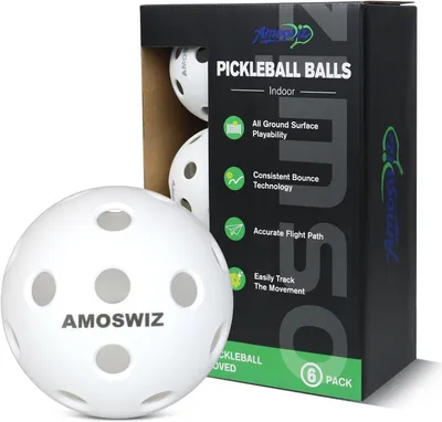 Zdjęcie produktu dla Zestaw 6 piłek do gry w pickleball, 26 otworów, wysoka widoczność, piłki treningowe do użytku w pomieszczeniach
