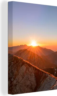 Obrázek produktu pro OneMillionCanvasses® - Obraz na plátně - 90x140 cm, Hora - Krajina - Slunce, Nástěnná umělecká dekorace - Fotografie na plátně - Obraz na dřevěném rámu - Nástěnná dekorace - Ložnice