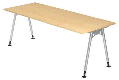 Produktbild von bümö Schreibtisch Serie-A - Nachbildung Ahorn, Größe:  200 x 80 cm