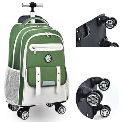 Immagine prodotto di Valigie con rotelle per bambine e adolescenti, zaino da viaggio, borsa da viaggio, colore verde