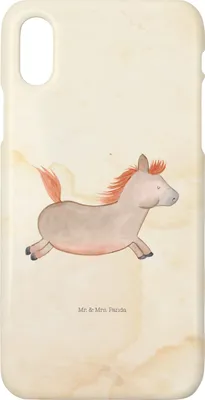 Produktbild von Mr. & Mrs. Panda Iphone 10 Handyhülle Pferd Springen - Vintage - Geschenk, Pony, Hülle, Pferdestall, Bauernhof, Cover, Stall, Handy, X, Pferde, Reiten