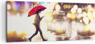 Produktbild von Bild auf Leinwand - Leinwandbild - Stadt Straße Nacht - 100x40cm - Wand Bild - Wanddeko - Leinwanddruck - Bilder - Kunstdruck - Wanddekoration - Leinwand bilder - Wandkunst - AB100x40-4016