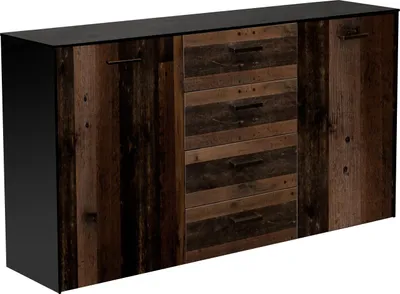 Produktbild von Sideboard >Texas< in schwarzstahl / texas oak, Holzwerkstoff - 177x97x41 (BxHxT)