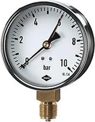 Obrázek produktu pro JAKO Manometr Fig.2605(2) 1/2 palce 100 mm Dm. 0-16 bar Připojení dole, 1 ks.