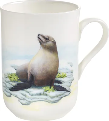 Produktbild von ANIMALS OF THE WORLD Becher Seehund, Bone China Porzellan, in Geschenkbox