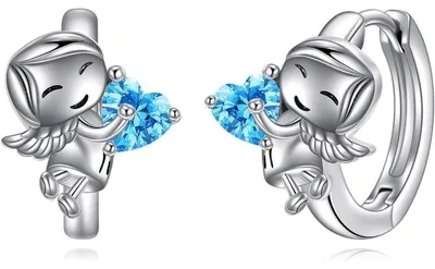 Immagine prodotto di Orecchini a cerchio in argento sterling 925, con decorazioni a forma di animali e incastonati con zirconi rosa, adatti a donne, ragazze e bambini
