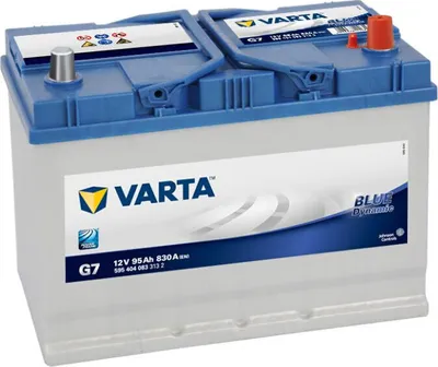 A VARTA Blue Dynamic G7 car battery is shown against a white background.
