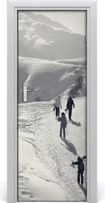 Produktbild von Tulup Türaufkleber 75x205 cm Dekorative Aufkleber Selbstklebend Wasserdichte Tapete Abnehmbar Schlafzimmer Wohnzimmer Wohnkultur - Menschen Skifahrer