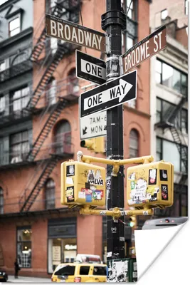 Produktbild von MuchoWow® Poster Straßenschilder in New York 120x180 cm - Kunstposter