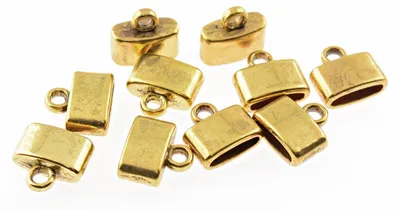 Produktbild von Vintageparts Endkappen antik goldfarben für 9 mm Bänder, 8 Stück
