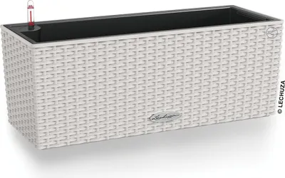 Obrázok produktu pre Kvetináč LECHUZA BALCONERA Cottage 50 svetlosivý | balkónový box so zavlažovacím systémom a vložkou na rastliny | vzhľad prútia | 50 x 19 x 19 cm | 15447