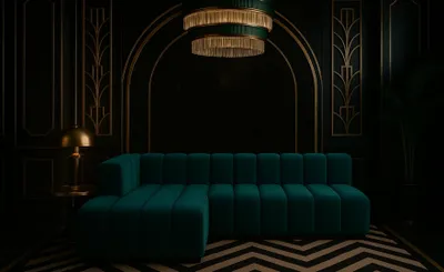 Produktbild von Kaiser Möbel Ecksofa GRAND L 295 cm, stoff Salvador, Azurblau, Links